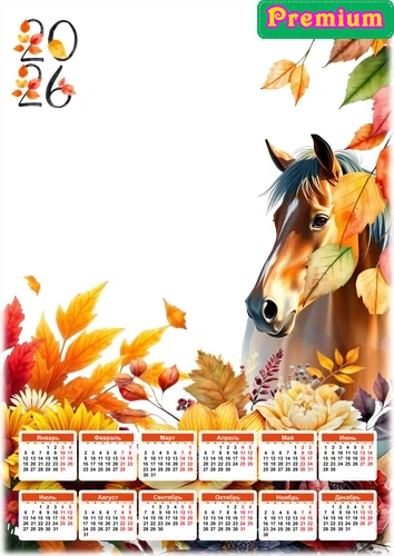 Осенний календарь фоторамка 2026 года