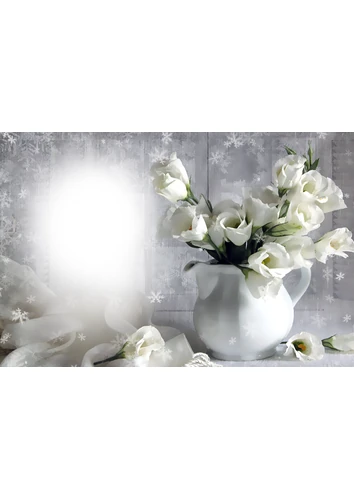 Фоторамка с белыми розами