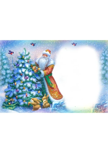 Фоторамка с дед морозом и ёлочкой
