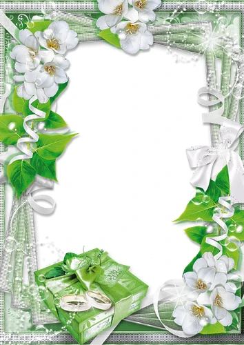 Фоторамка свадьбу в салатных тонах