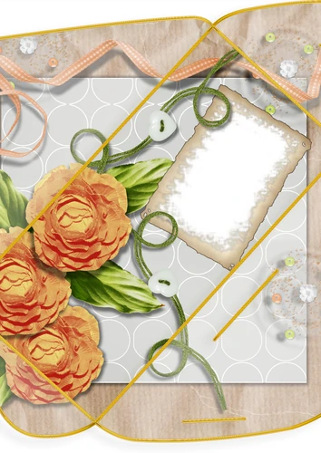 Фоторамка конверт для денег с розами